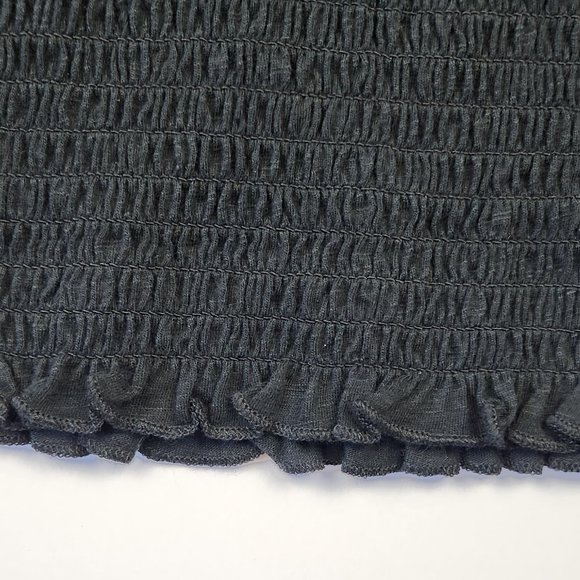 NWOT Pacsun Me to We Black Smocked Off The Shoulder Crop Top sz S - Picture 4 of 7